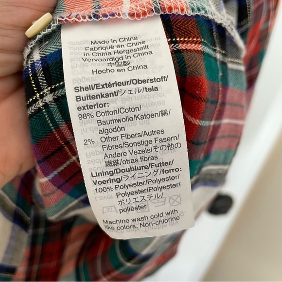 J. Crew Snowy Stewart Tartan Plaid Ruffle Popover Top in Size Extra Extra‎ Small - Picture 6 of 7